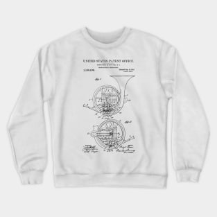 French Horn Patent Black Crewneck Sweatshirt